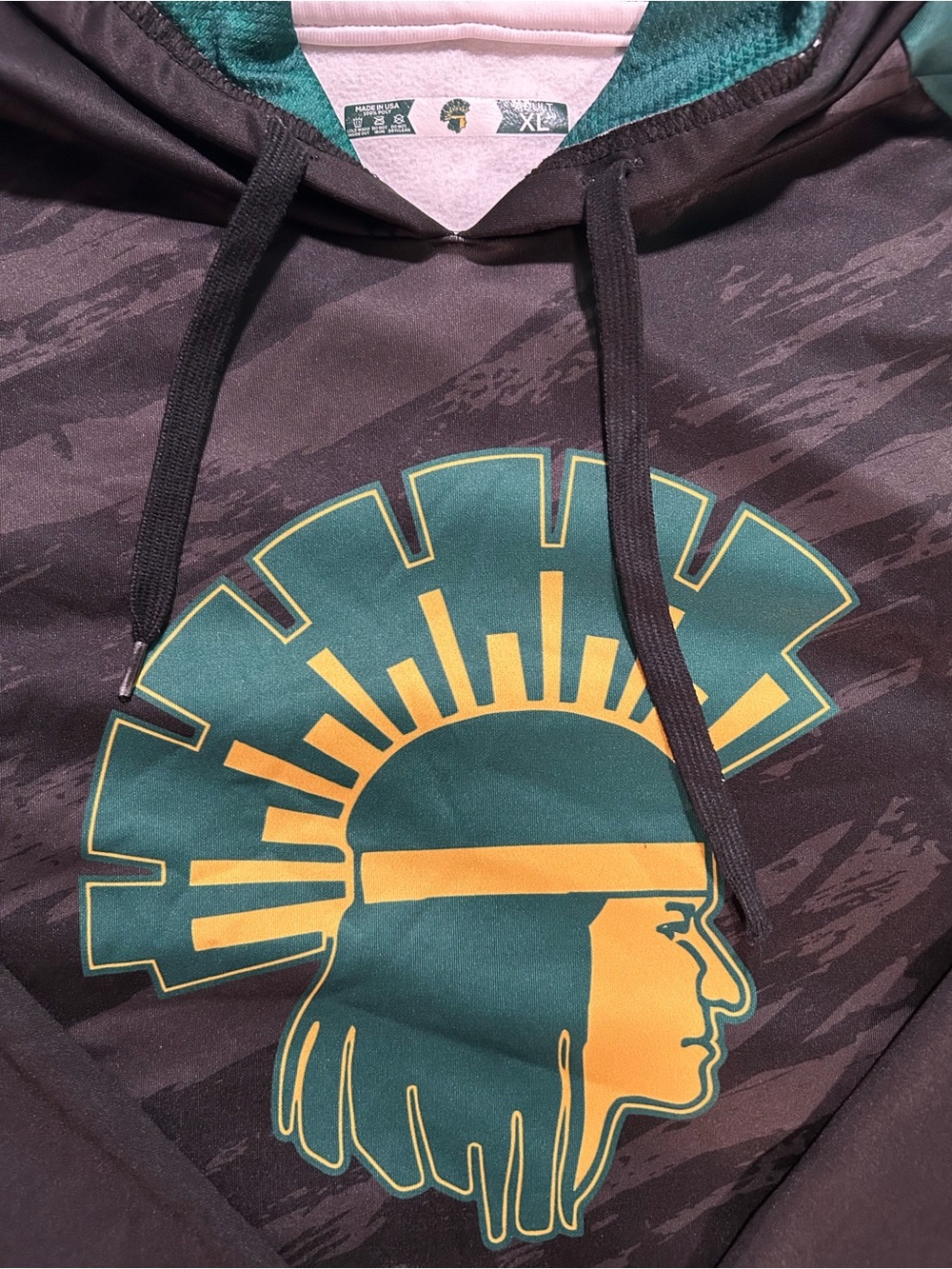 Spartans black, yellow and green hoodie size XL men’s